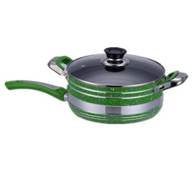 China Wholesale Sustainable High Quality Round Aluminum Casserole Kitchenware Nonstick Coating With Silver Bakelite Handle With Pot Lid zu verkaufen