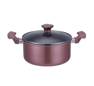 China AMAZONE Factory Direct Selling Kitchenware Cheap Round Aluminum Casserole Non-Stick Coating With Bakelite Handle Te koop