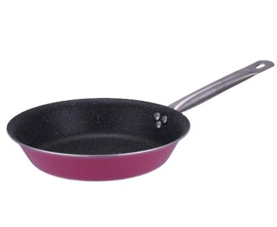 China Durable High Quality Aluminum Kitchenware Round Frying Pan Nonstick Marble Coated Frying Pan with Stainless Steel Handle Te koop