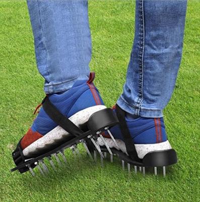 China Convenient Lawn Aerator Shoes Lawn Core Gardening Aerator Shoes with Strap Spike Shoes for Lawn, Yard Roots Premium Tools for sale