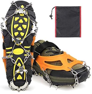 China Lightweight Soccer Cleats Ice Cleats Traction Snow Grips For Shoes Anti Slip 24 Stainless Steel Spikes To Increase Fishing Climbing for sale