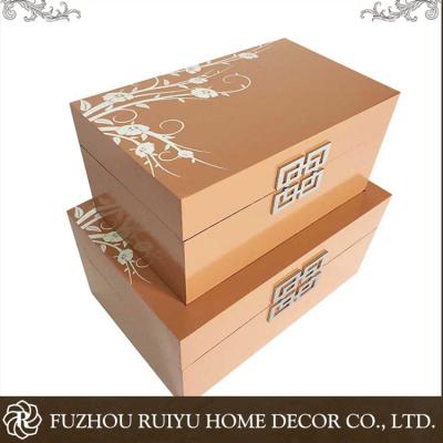 China OBM market handmade painting porcelain Alibaba wooden gift box, jewelry black paper lacquer piano wooden box for sale