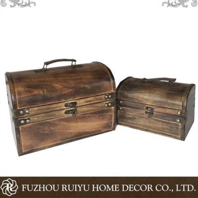 China Chinese Factory Wholesale Handmade Cheap Bulk Treasure Chest Wooden Boxes Decorative Wooden Storage Boxes for sale