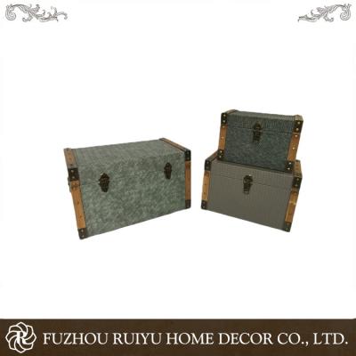 China Solid Wood Chinese Factory Can Be Customized Retro Wooden Storage Trunk Chests for sale