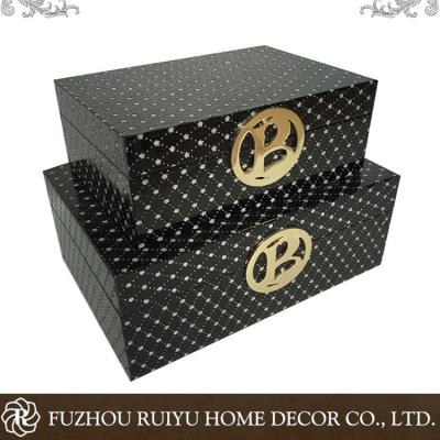 China Manufacturer Handmade Porcelain OEM Classic Luxury Black Lacquer Box for sale