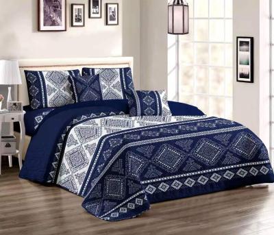 China Sustainable 3pc Printed Comforter Set King Size Quilting Bedspread With Pillowcase for sale