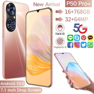 China 7.1 Inch Screen Smartphone P50 Pro+ Mobile Phones Fingerprint Unlock Android Mobile Phone for sale