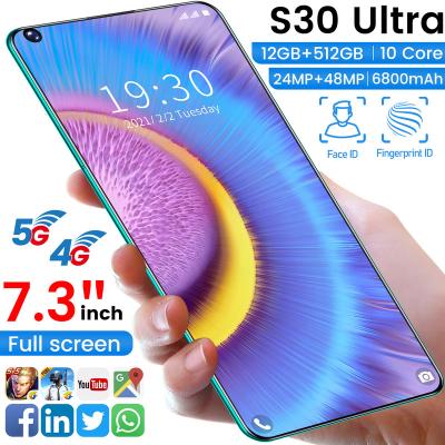 China Dual SIM Card S30U 12+512GB 7.3inch Dual Unlocked Mobile Phone 3G 4G Mobile Phone 24+48MP 6800mAh New for sale