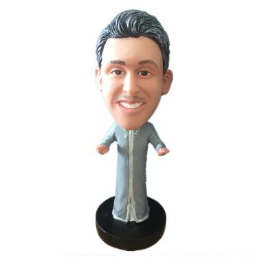 China Europe Local Arab Resident Head Dolls Resin Shaking Head Male Figurine for sale