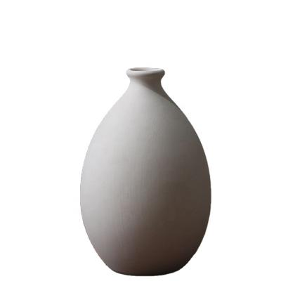 China Country wholesale china stone flower vase full color planter container sandstone embryo white vase for sale