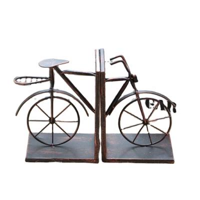 China Retro Novelty Metal Bike Shape Bookends Study Book Answer On The Bookshelves Funny Kids Birthday Gift for sale