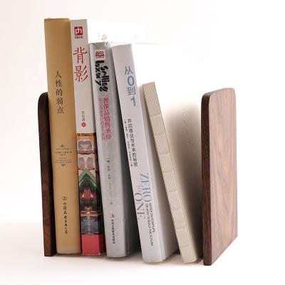 China Simple Solid Wood INS Bookends Beech Black Walnut Bookends Student Book Shelves Desktop Wooden Book Stand For Sale for sale