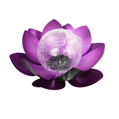 China New Product Eclectic Outdoor European Garden Solar Wrought Iron Lotus Light Garden Decoration Ornaments Landscape Light for sale