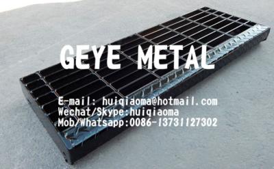 China Welded Steel Bar Grating Stair Treads, Non-Slip Metal Grate Stair Treads for sale