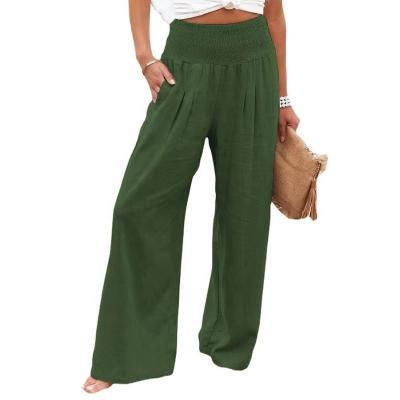 China Women's Anti-Wrinkle Ladies Casual Cotton Wide Leg Outdoor Loose Trousers Canvas Women for sale