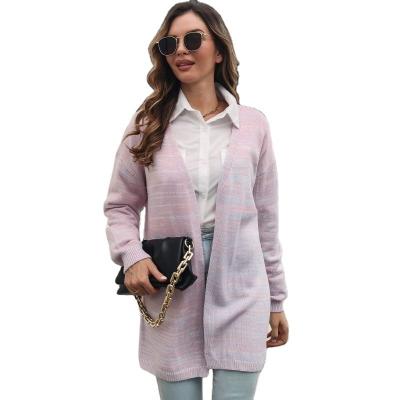 China Anti-wrinkle Women's Autumn/Winter Sweater Ladies Bat Wing Sleeve Loose Knitted Cardigan Coat Tops Gradient Along for sale