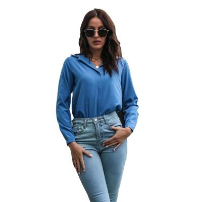 China 2022 autumn new fashion anti-pilling tops Korean style loose casual shirts blouse women long sheath chiffon shirts for sale