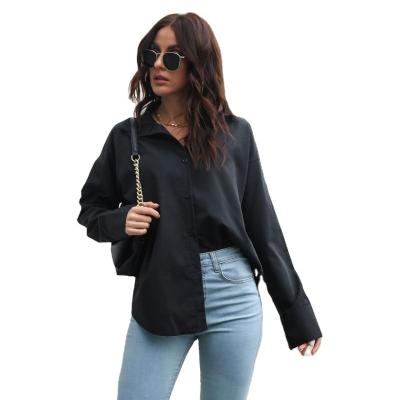 China Insti Internet Celebrity Anti-Pilling Fashion Solid Color Women's Backless Tie Long Sleeve Blouse Shirt Designer for sale