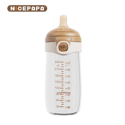 中国 High Quality Glass Flip-cap Bottle Bite Resistant Durable nipple Suitable For Newborn Babies Like 販売のため