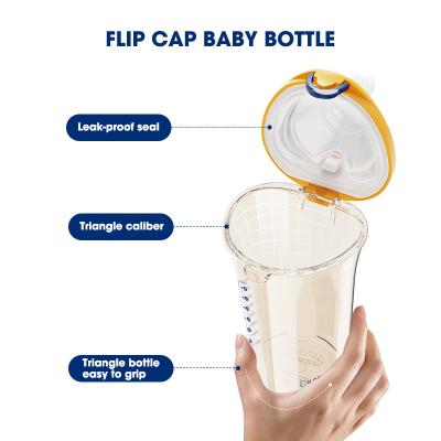 China Antikolik Flip Cap Natural Flow Baby füllen freien PPSU breiten Hals BPA ab zu verkaufen