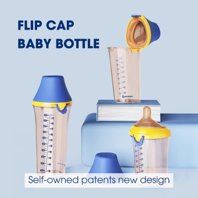 China Infant Formula Flip Cap Baby Bottle Smooth Flow Anti Colic PPSU BPA Free 180ml for sale