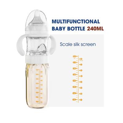 China Anti Colic Self Mixing Baby Bottles 240ml Smooth Flow Newborn Glass Bottles for sale