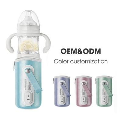 China OEM ODM Patent Design Portable 240ml 8oz 3 in 1 Quick Rush Smart USB warmer glass milk handle baby Night Feeding Bottle for sale