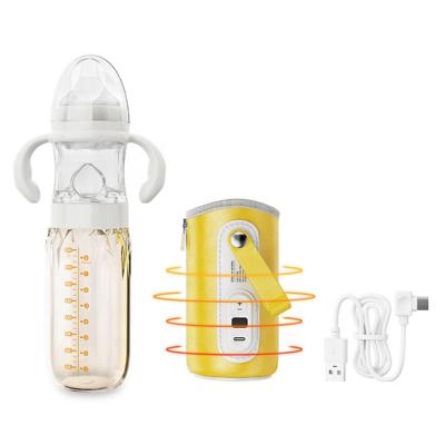 China Multi-functional Fast Rush USB Warmer Cover Digital Display PPSU baby bottle With Formula Dispenser Night feeding Bottle for sale