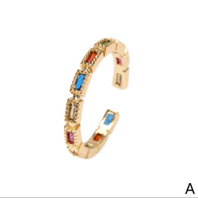 China Hiphop New Deign Zircon For Girl Adjustable Ring 18k Gold Plated Trendy Ring For Women Men for sale