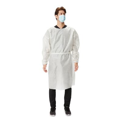 China Eco-friendly High Standard Rubber Belt Yellow Cuff Isolation Gown With Low Price for sale