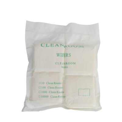 China Cleaning Soft Lint Free Industrial Laser Sealed 100 Class 100% Polyester Cleanroom Microfiber Wiper for sale