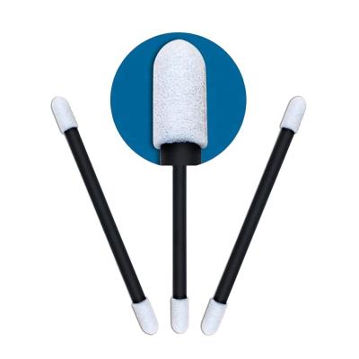 China Double knit polyester 100 pcs/bag round head black polyester double handle cleanroom swab for cleaning electronics/TFT/PCB/Devices for sale