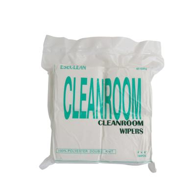 China Sustainable Class 100 Cleanroom Laundered Lint-Free Cleanroom Double-knit Wiper 100% Polyester Wipers for sale