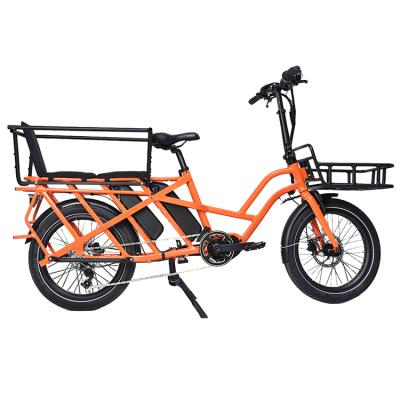 China Bafang Aluminum Alloy Mid Drive Motor Lithium Battery Electric Dual Bike Cargo Bike for sale