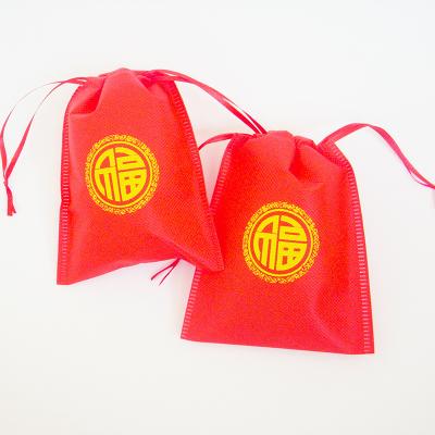 China Hot Sale Eco Friendly Non Woven Drawstring Bag Handled With Drawstring Good Price Gift Packaging Pockets Made In China for sale