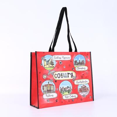 China Handled Laminated Non Woven PP Bag Rpet Custom Reusable Grocery Bags for sale