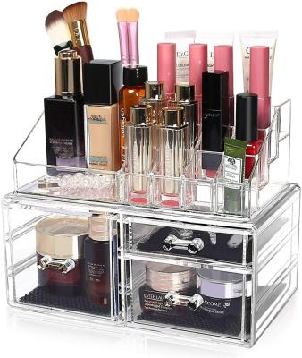 China Hot Selling Acrylic Cosmetic Organizer Viable Acrylic Makeup Drawer Storage For Home Decoration for sale