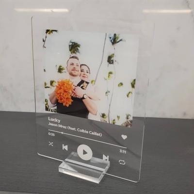 China Mordern MY Hot INS Birthday Gifts Customized Clear Acrylic Music Album Sign Make To Order Sweet Gifts Acrylic Music Plaque for sale