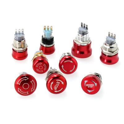 China 16mm19mm IP67 22mm Emergency Metal Stop Push Button Switch Metal Momentary Led Push Button Switch for sale