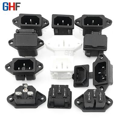 China 3 Pin IEC C14 Inlet Electric Power Outlet Socket 250V 10A 15A Commercial AC Receptacle for sale