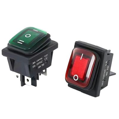 China 30A High Current Household Appliances United Quadruped Boat Waterproof Switch KCD4 With 220V Rocker Light Dustproof Power Switch for sale