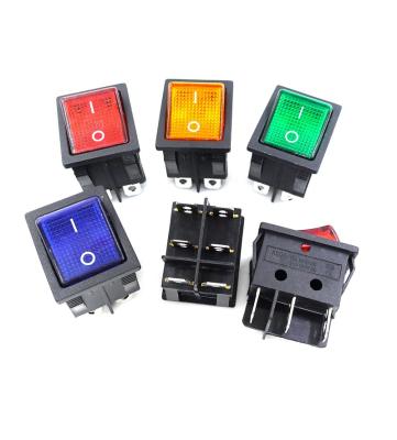 China Home Appliances Round 110V KCD4 6 Pin LED On Large Power 3 Way 12V Custom Waterproof Marine Boat 4 Way Mini Rocker Switch for sale