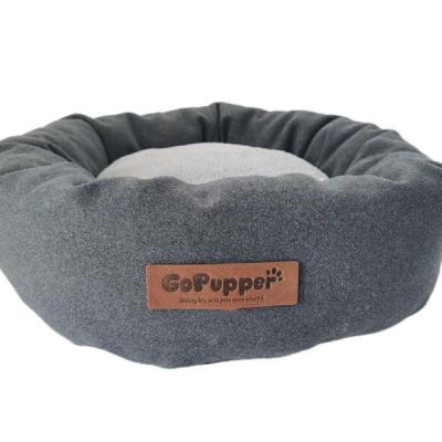 China Cats GOPUPPER round wool pet bed, cat PV velvet bed, cat sleep house for sale