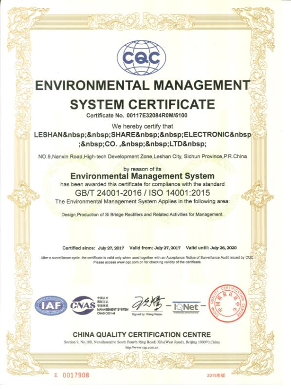 ISO14001 - Leshan Share Electronics Co., Ltd.