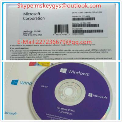 China Windows 10 Home OEM / Win 10 Pro Oem  Windows 10 Coa Sticker  dvd usb Upgrade Multiple Language for sale