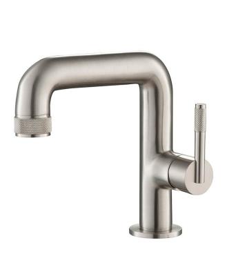 China Luxury Design Nickel Ceramic Single Lever 35mm Basin Faucet 35mm Premium Brushed Single Hole One Deck-Mounted Faucets 10 Years Quality for sale