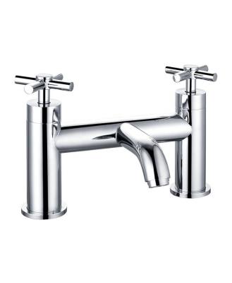 China Without Sliding Bar Chrome Plated Antirust Wash Proof Faucet Filter Mixer Tap Wear Resistant Deck Mounted Bath Shower Mixer Tap Hot Cold Water for sale