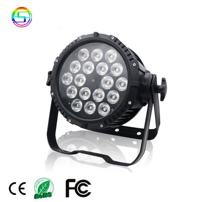 China Wedding Outdoor LED Stage Light 18pcs 18W RGBWAUV 6IN1RGB Remote Control DJ Equipment Night LED Par Light for sale