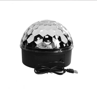 China Hot sale 6*3w theme park KTV LED crystal magic ball for family and friends party with mp3 player sound crystal magic ball light for sale