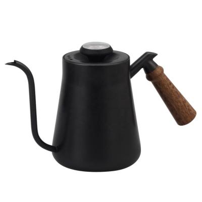 China WITH LID 700ml With Thermometer And Ergonomic Handle Stainless Steel Pour Over Coffee Kettle for sale